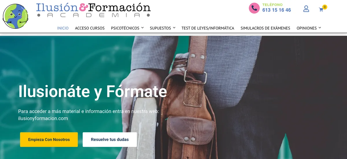 Captura de la web Ilusión y Formación