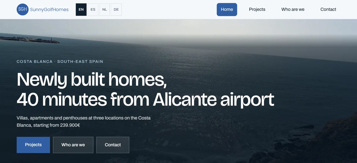 Captura de la web SunnyGolfHomes